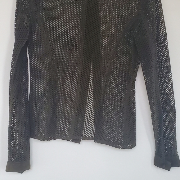 DANIER LASER CUT 100% REAL LEATHER SHIRT - Picture 5 of 7